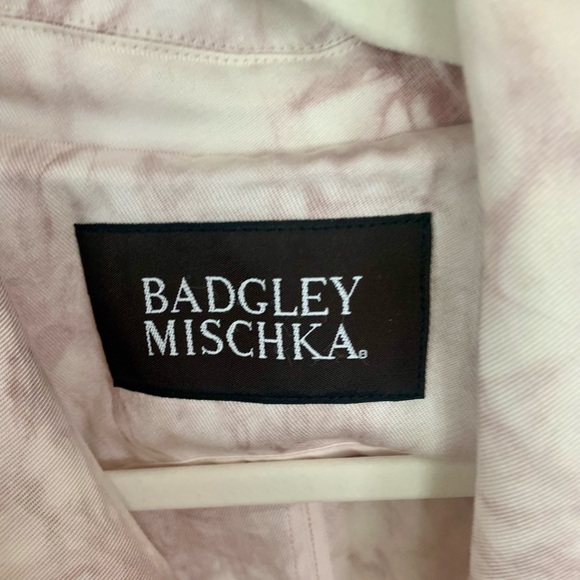 💫HP‼️💫 NWT BADGLEY MISCHKA Tie Dye Lyocell Trench Coat, Sunrise/White, Sz M-XL - Picture 6 of 12